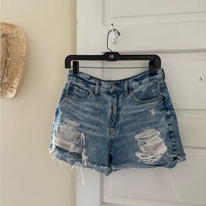 American Eagle Blue Distressed Jean Shorts